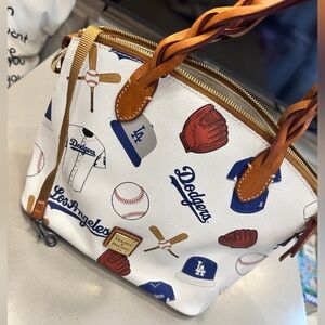 Dooney & Bourke White and Blue Baseball Bag